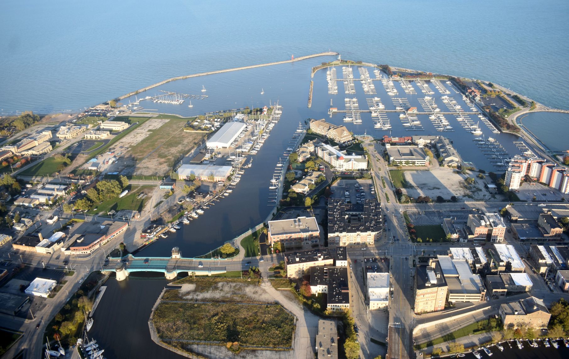 Aerial view, Downtown Racine area